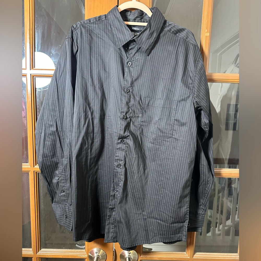 NWOT Classic Black Pinstripe Button Down Shirt